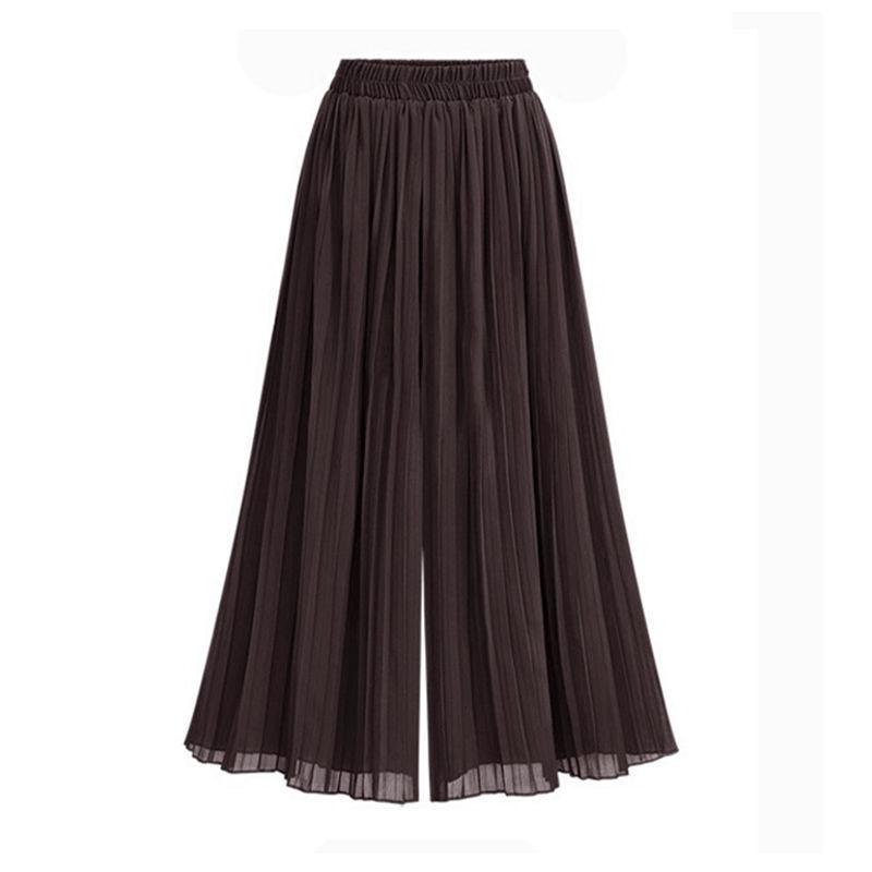 Summer Plus Size Women Loose Chiffon Wide Leg Pants Loose Beach Skirt Pants Size S-6XL