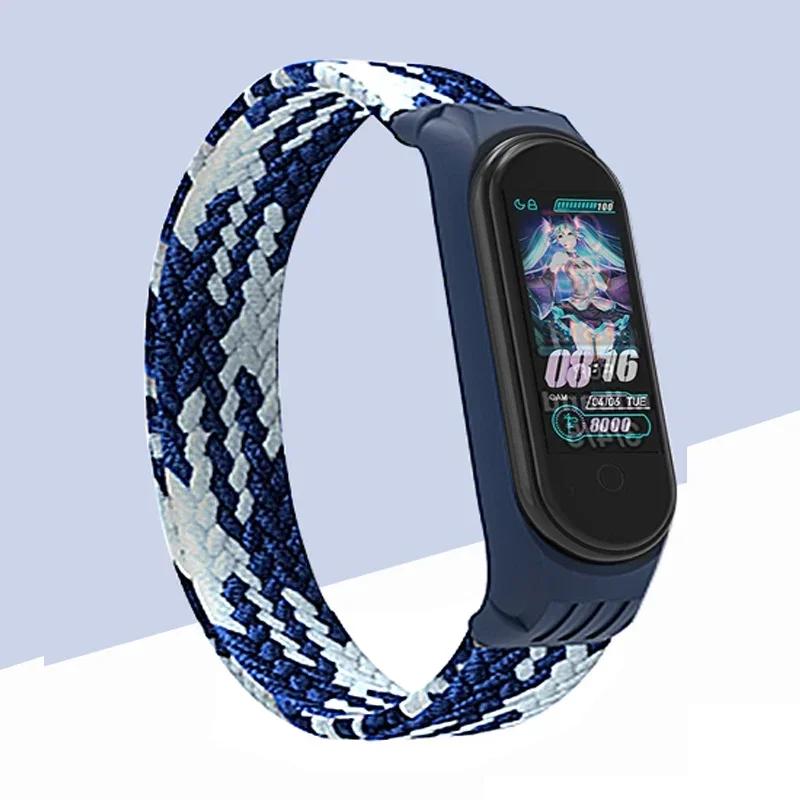 Armband für Xiaomi Mi Band 6 7 Armband Nylon Geflochtenes Solo Loop Pulseira Armband Miband5 Armband Gürtel Correa Mi Band 5 4 3 6 7