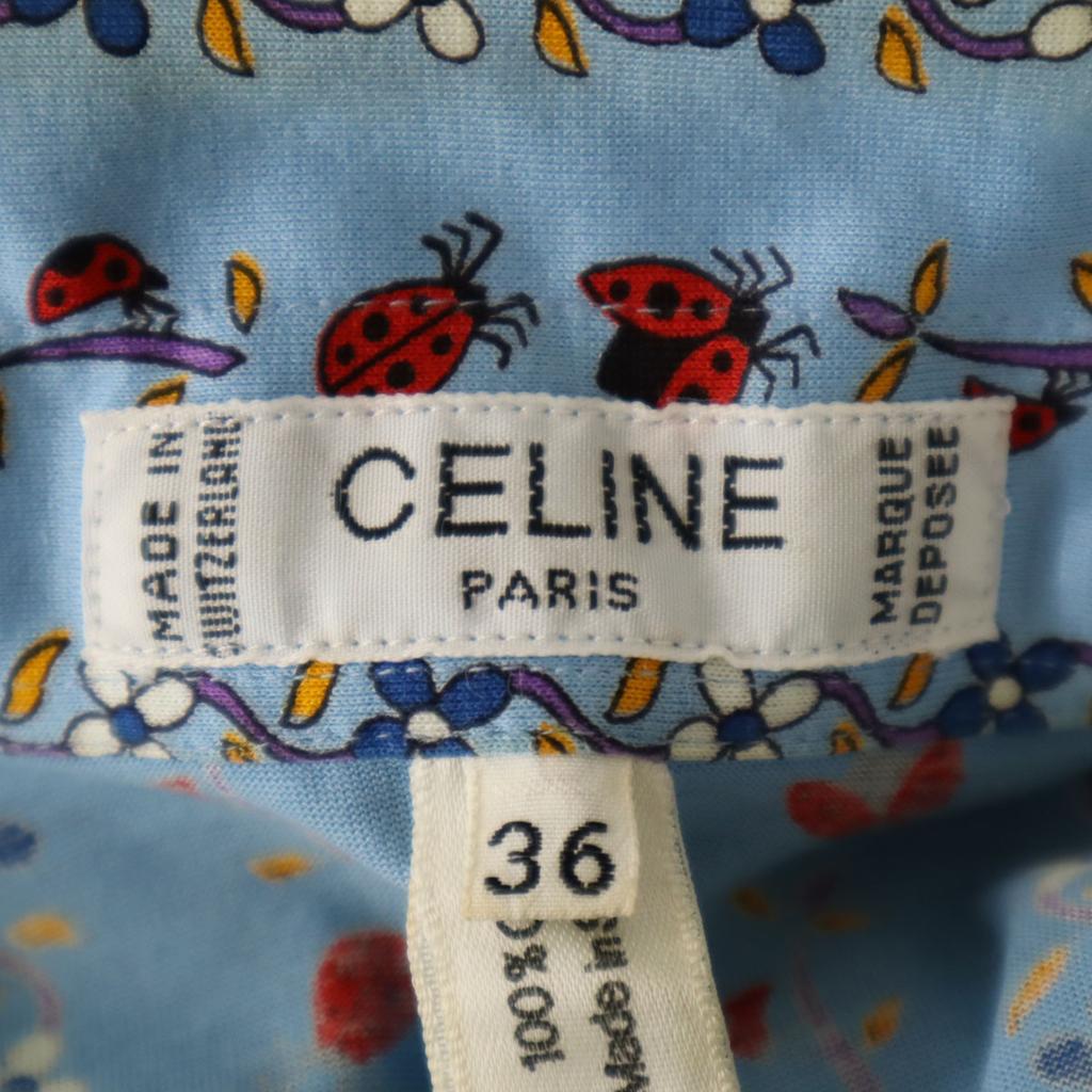 Celine 90er Jahre Schweizer Herstellung Altes JCC Marienkäfermuster Langarmshirt 36 Damen Gebraucht