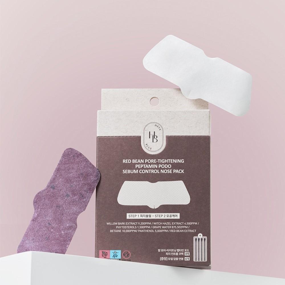 [HEVE BLUE] Pot Pore Tightening Peptamin Podo Sebum Control Nose Pack 7g*4EA