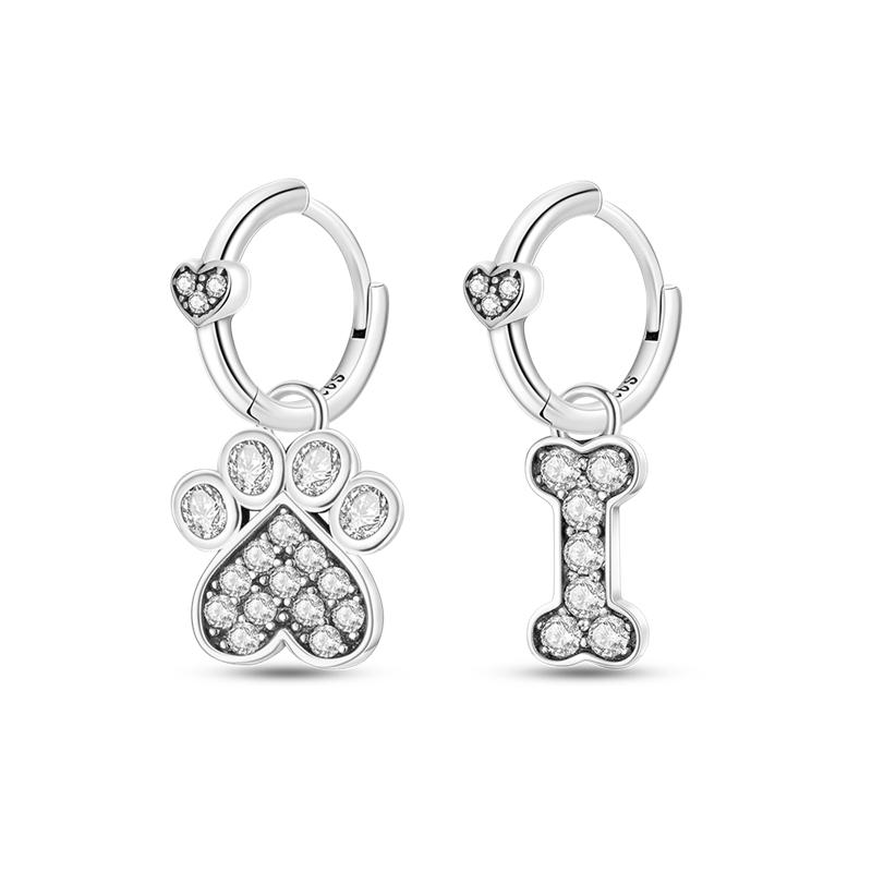 Hoop Earrings 925 Silver Certified Red Bow Heart Zircon Stud Earrings Lady's Anniversary Gift Luxury Jewelry