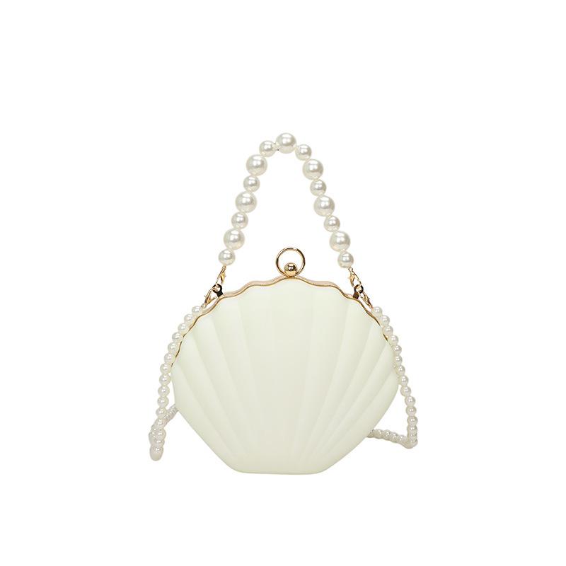 Evening Bags for Women Transparent Shell Bag Clutch Box Handbags Pearl Chain Crossbody Bag Acrylic Purse Shoulder Bag