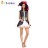 Halloween Theme Party Adult Female Sexy Blue Pattern Pirate Game Uniform Temptation Stage Performance Costume