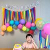 Macaron Color Tassel & Flower Balloon Wall - Baby's 1st Birthday Decoration Photo Backdrop