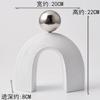 Minimally Artistic Sculptur black electroplated gold ball resin arch Figurines Creative Art Ornaments Desktop Decoration Crafts