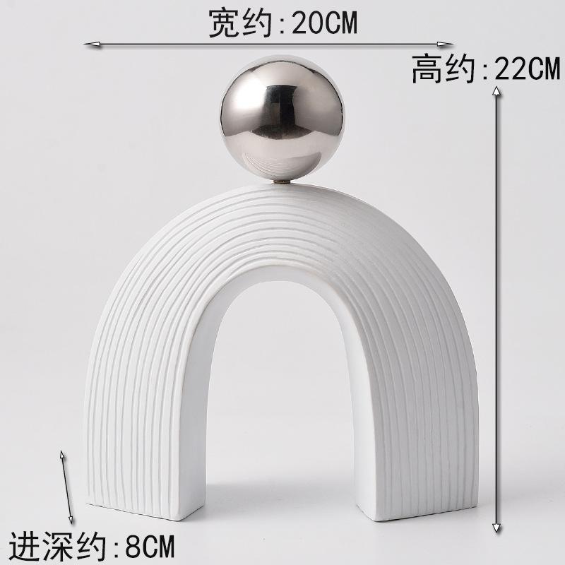 

Minimally Artistic Sculptur black electroplated gold ball resin arch Figurines Creative Art Ornaments Desktop Decoration Crafts