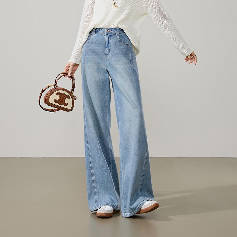Women's Deconstructed Wide-Leg Lyocell Cotton Jeans