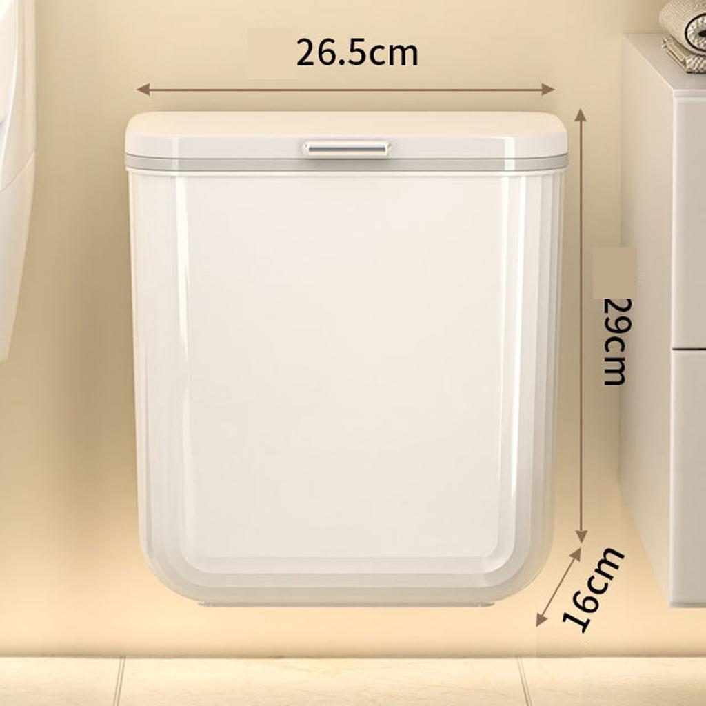 Wall-Mounted Bathroom Trash Can With Lid, Large Capacity Household Wastebasket For Toilet, Kitchen, Living Room & Bedroom