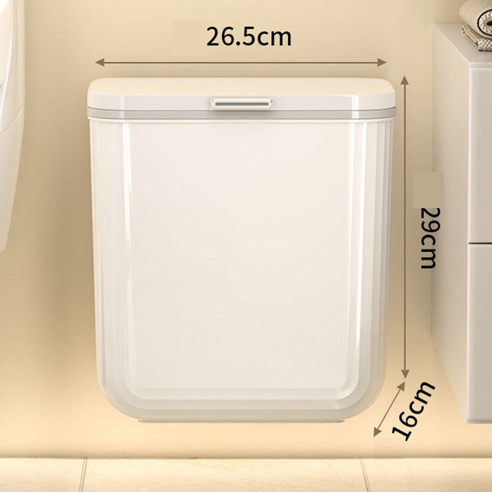 

Wall-Mounted Bathroom Trash Can With Lid, Large Capacity Household Wastebasket For Toilet, Kitchen, Living Room & Bedroom S