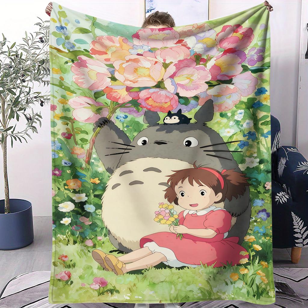 Hayao Miyazaki Classic Anime Blanket For Office Travel Comfort Leisure Camp Travel Multifunctional Universal Blanket Fan Gift