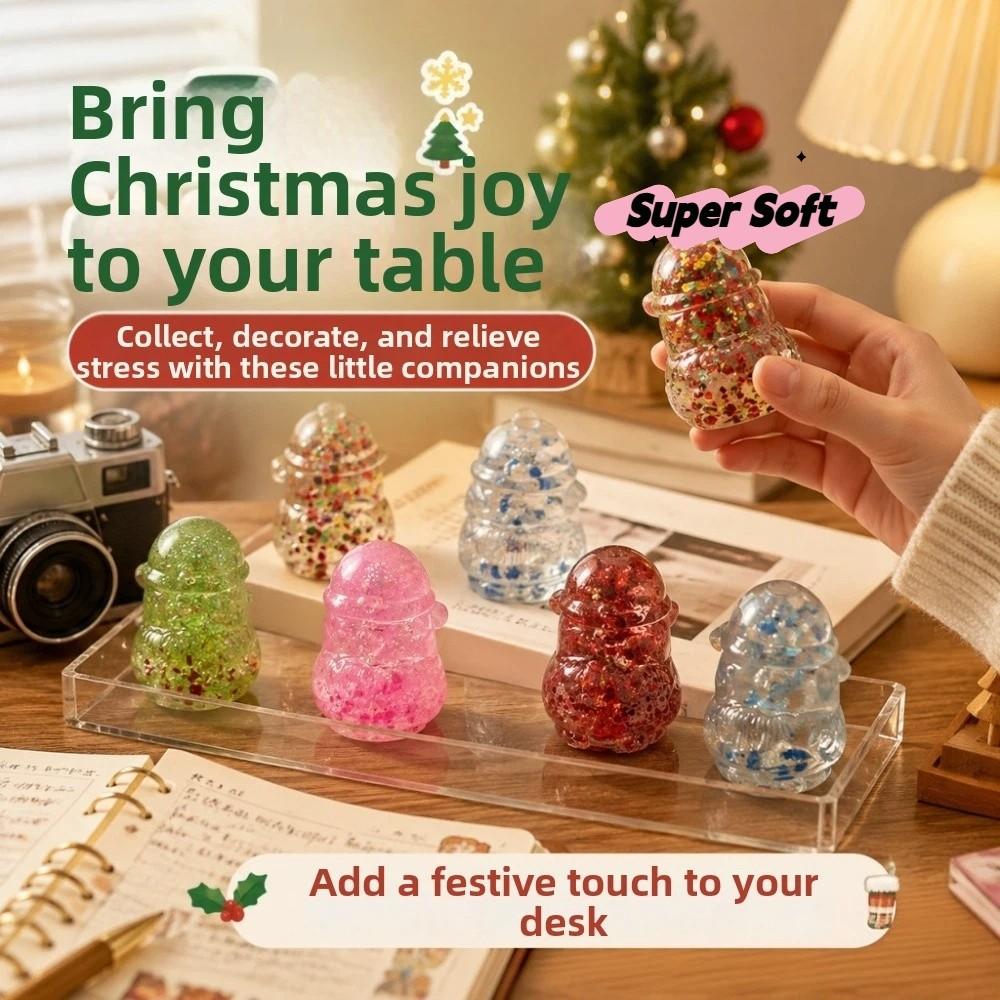 Santa Claus Snowman Christmas Tree Pinch Super Soft Sequin Stress Ball  Office Stress Relief