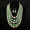 Fashionable Layering Artificial Pearls Necklace With Matching Studs Comfortable Daily Wear Accessories
