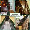 Christmas Green Garland 18FT Xmas Greenery Tinsel Stems Non-Lit Soft Twist Garland for Tree Stair Railing Front Door Mantle Fireplace Holiday Decor
