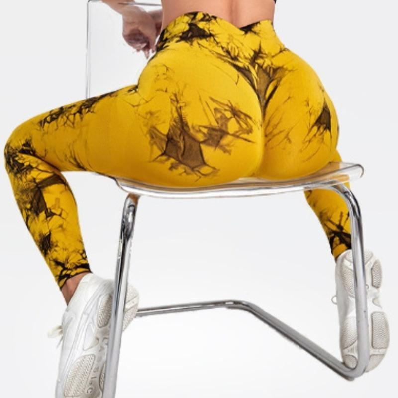 Seamless Tie Dye Sports Tight Fitness Yoga Leggings Pants Women Slim Fit High Waist Legging Trousers Women Fashion Push Up Running Yoga Legging 25600