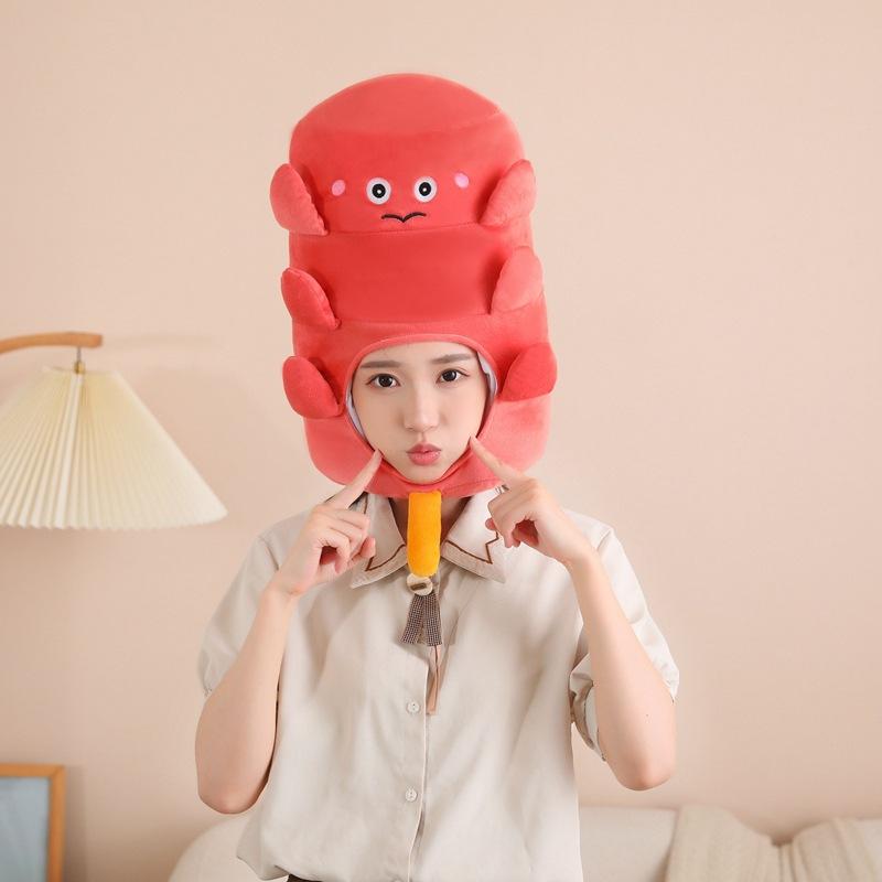 Sausage Hood Hat, Plush Hood, Photo Props, Cartoon Hood, Performance Props