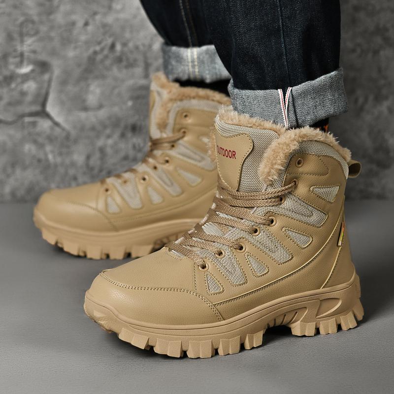 Winter Snow Boots Men Outdoor Shoes High-top Anti-slip Thick-soled Ankle Boots Warm Comfortable Plush Casual Shoes Men