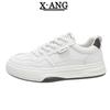 Leather little white shoes women's shoes 2025 spring and summer new soft soles not tired feet single shoes platform casual sports board shoes