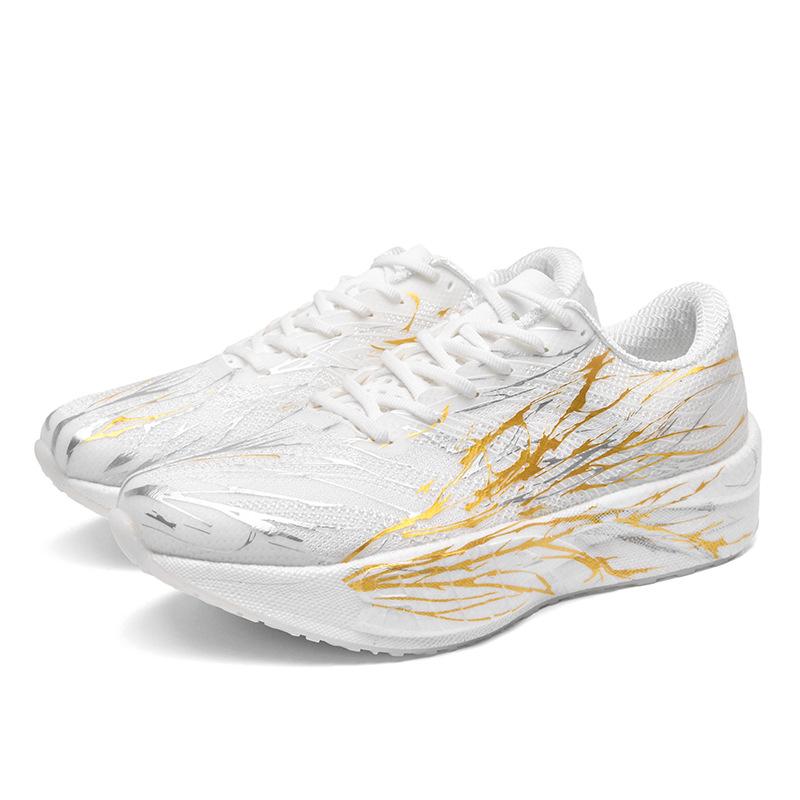 

C202 6th generation real explosive carbon plate mesh running shoes men s sports training shoes rubber-plastic sole ultra-light body test shoes women 44 золотой