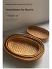 Smoked Bamboo Oval and Round Basket Set: Storage, Sieving, Winnowing, and Fruit or Bun Presentation