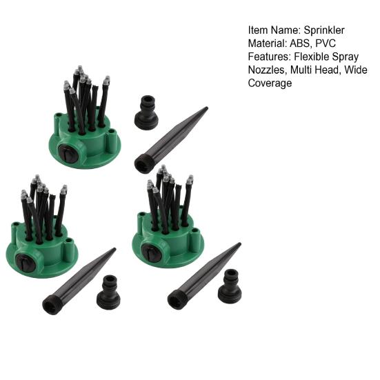 Irrigatore per Prato a 360 Gradi Irrigatore Multi-direzionale per Giardino Irrigatore con Tubo Flessibile Multi-braccio con Ugelli Spray Flessibili per Irrigazione Prato Giardino Tetto