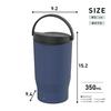 Asvel Ceramic Tumbler with No Metallic Dishwasher Vacuum Keeps Drinks Hot or Cold PA-CT350 Handle, 350ml, Portable, Spill-Resistant, Odor, Navy, Safe,