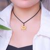 Summer Ruyi Lock Lotus Imitation Pearl Braided Rope Necklace Pendant