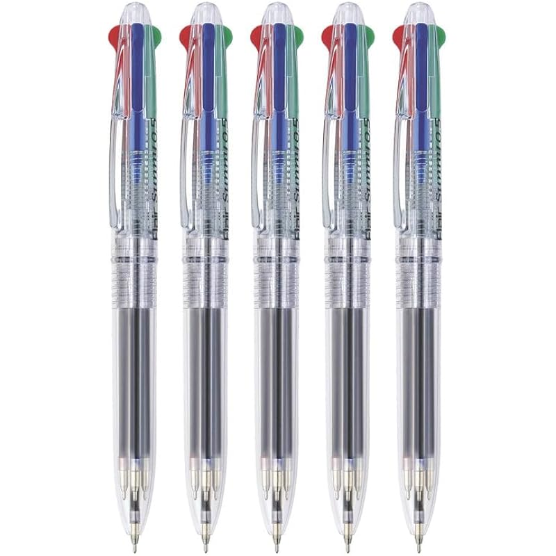 FLAIR Zonnige Intrekbare 0,5 mm Balpen Pouch Pack | Zwitserse Punt Technologie | Intrekbaar Mechanisme & Lage Viscositeit Inkt Sys