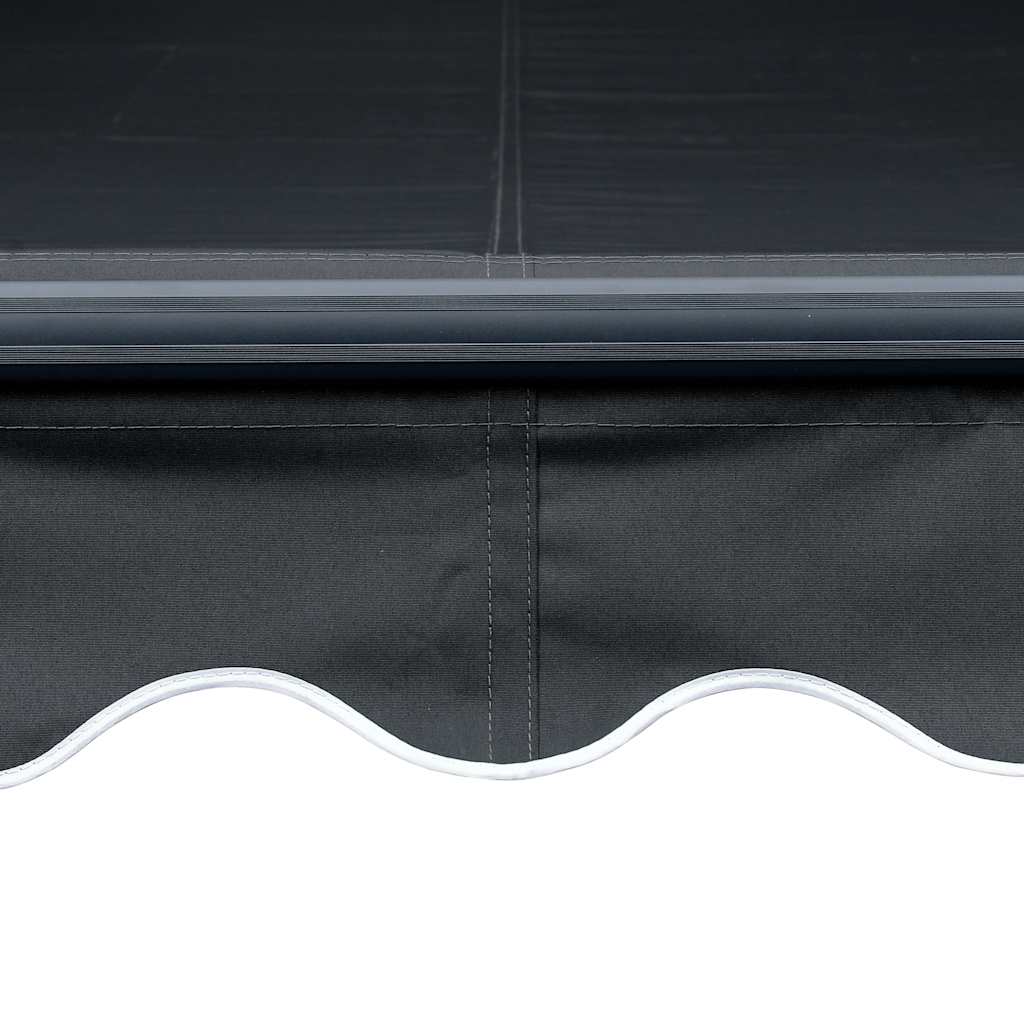 Manual Retractable Awning with LED Lighting 450 x 300 cm Anthracite Grey