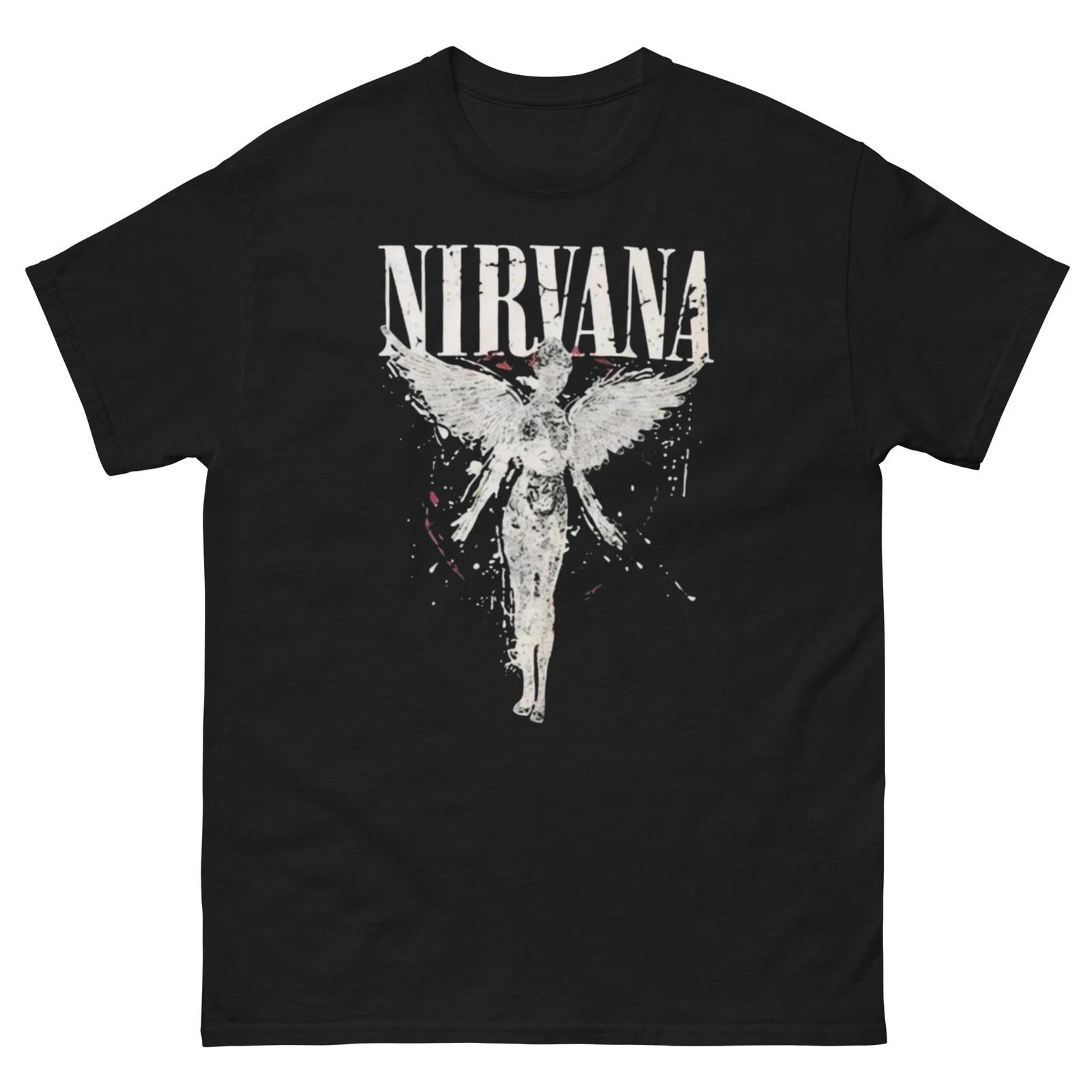 

Футболка Nirvana Angel Стиль гранж Выстиранная винтажная футболка Y2K В стиле In Utero Графическая L
