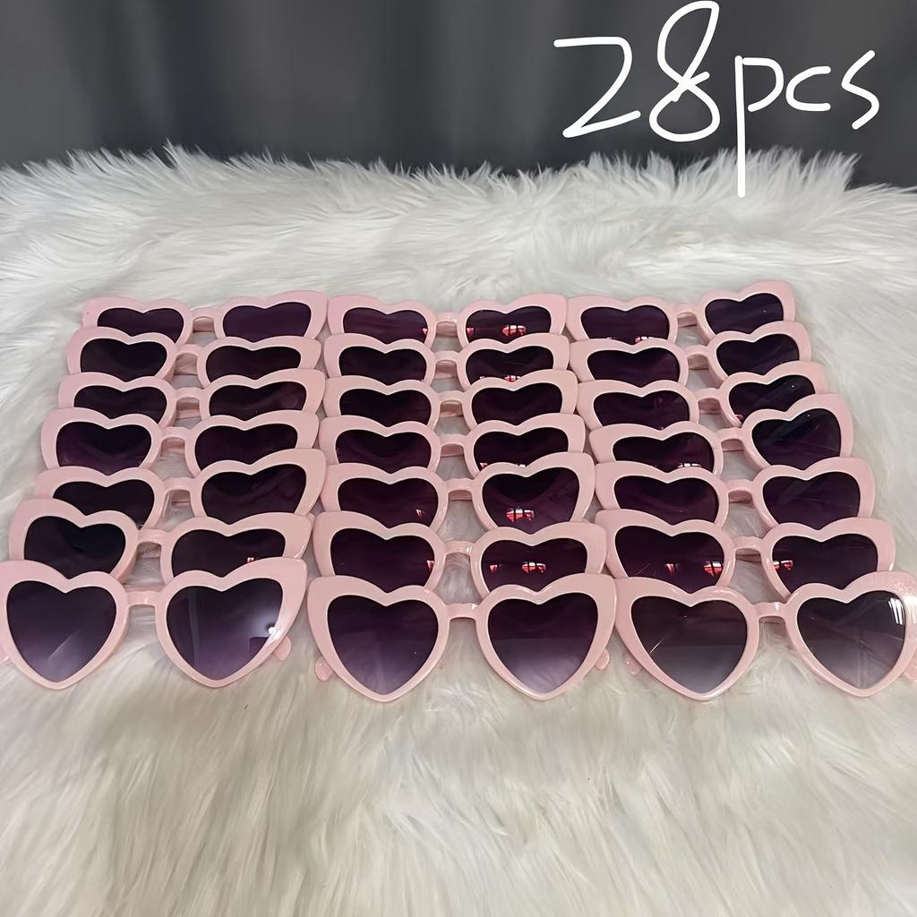 28pcs Heart-shaped Glasses Wedding Party Supplies the Best Gift for Friends