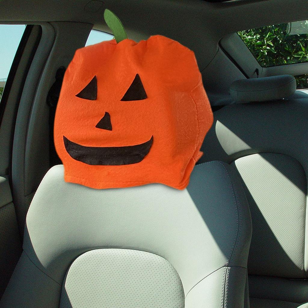 Halloween Decoration Pumpkin Non-woven Christmas Car Chair Cover Festive Atmosphere To Create Car Backrest Chair Cover