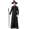 Halloween Black Wizard Wizard Robe Stage Performance Costume Male Witch Parent-child Role Dress Up