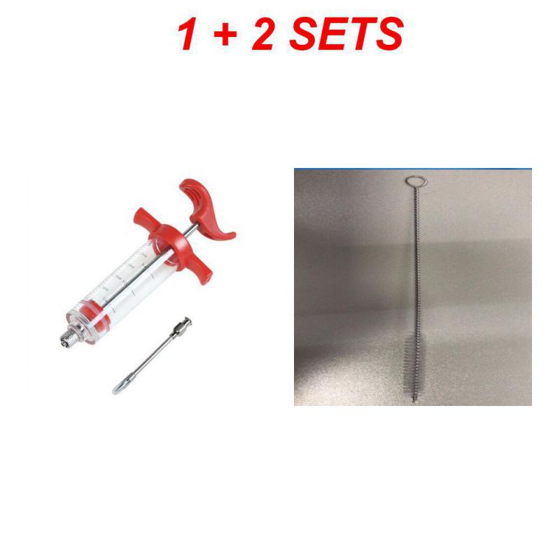 Turkey Baster Syringe Cooking Set Chicken Poultry Meat Marinade Injector BBQ Basting Brush Set Syringe Kitchen Tool