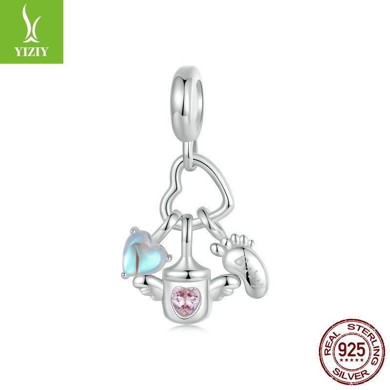 S925 Sterling Silver Pendant Jewelry Accessories Summer Small Fresh Hippocampus Earphones Diy Beaded Collection