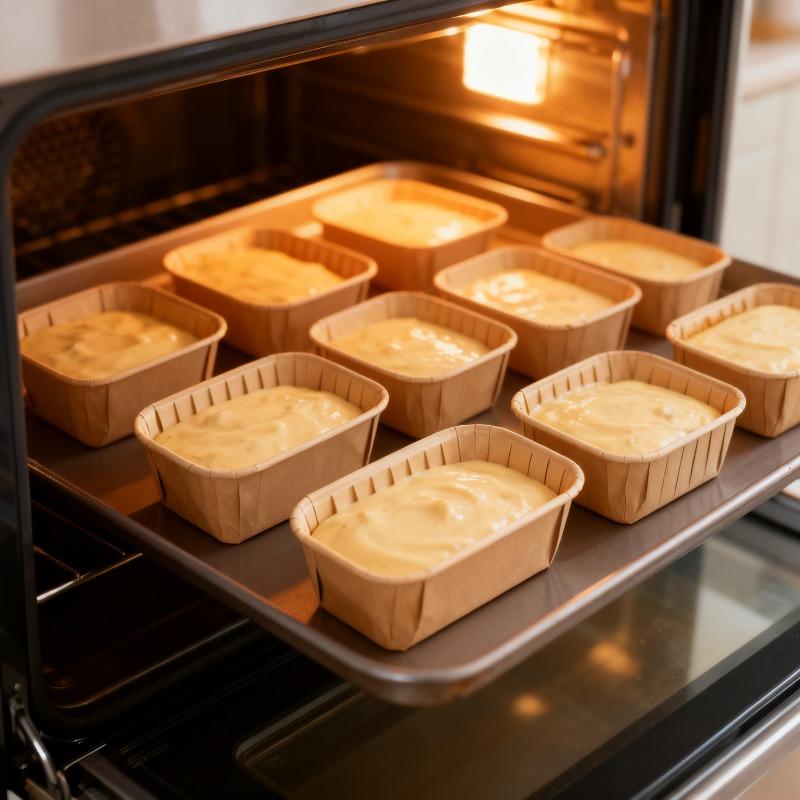 50PCS Oil-proof Baking Cup, Rectangular Mini Size, with Grooved Rim To Prevent Leaks. Suitable for Baking Bread, Cupcakes, and Desserts.