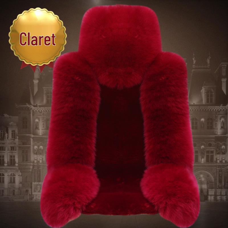 One-Piece Wool Car Seat Cushion - Plush Fur Winter Pad