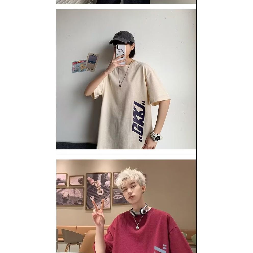 2024 New Short-Sleeved T-shirt Men's Ins Fashion Brand European and American Hip Hop Style Round Neck Bottoming Shirt Top Summer