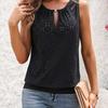 Elegante Canotta da Donna Senza Maniche - Top Leggero Semicoprente a Girocollo, Casual con Elasticità Media, Motivo Farfalla Senza Maniche, Non Trasparente