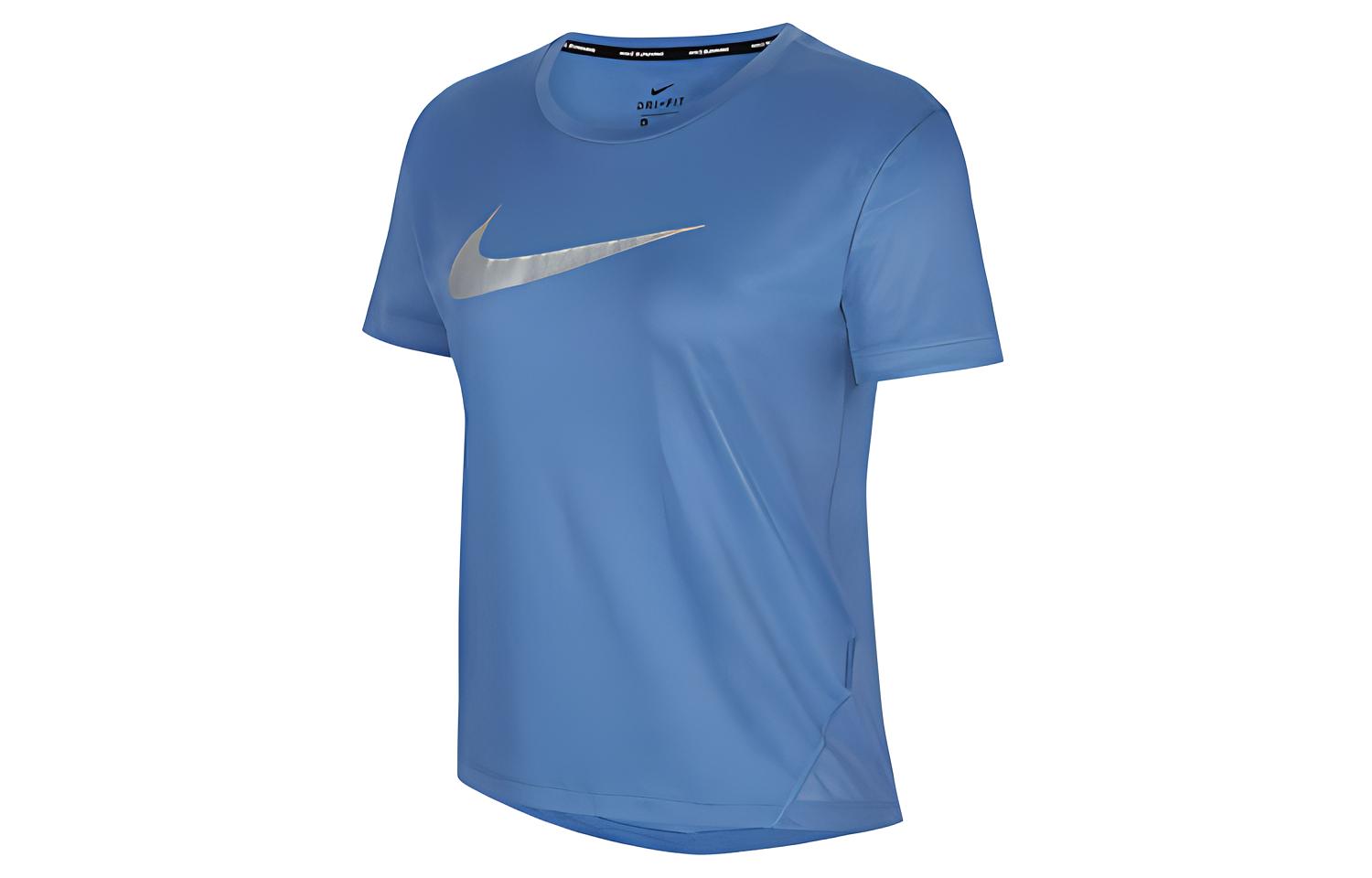 

Nike T Shirts Women s Storm Indigo Crew Neck Moderate Straight Fit CN5185-458 L