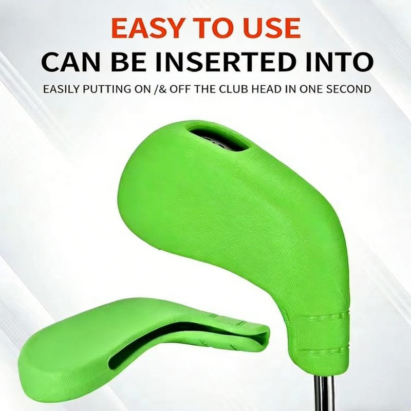 High Elastic Golf Iron Head Cover Thick Soft PU Golf Head Cover Replacement Headcover Protective Cover Protector