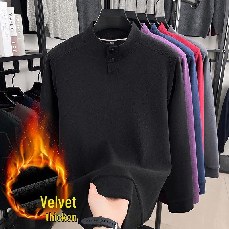 

Men s Winter Fleece Stand Collar Hoodie with Velvet Base Layer XXL: 150-170 lbs