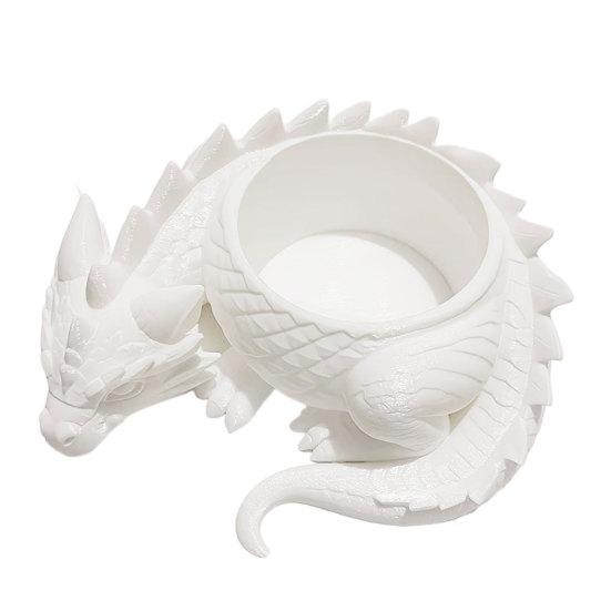 DYS 3D Printed Lying Dragon Flowerpot for Small Green Plants, Decorative Succulents Pot Ornament, Dark Style Figurine Home Office Desktop