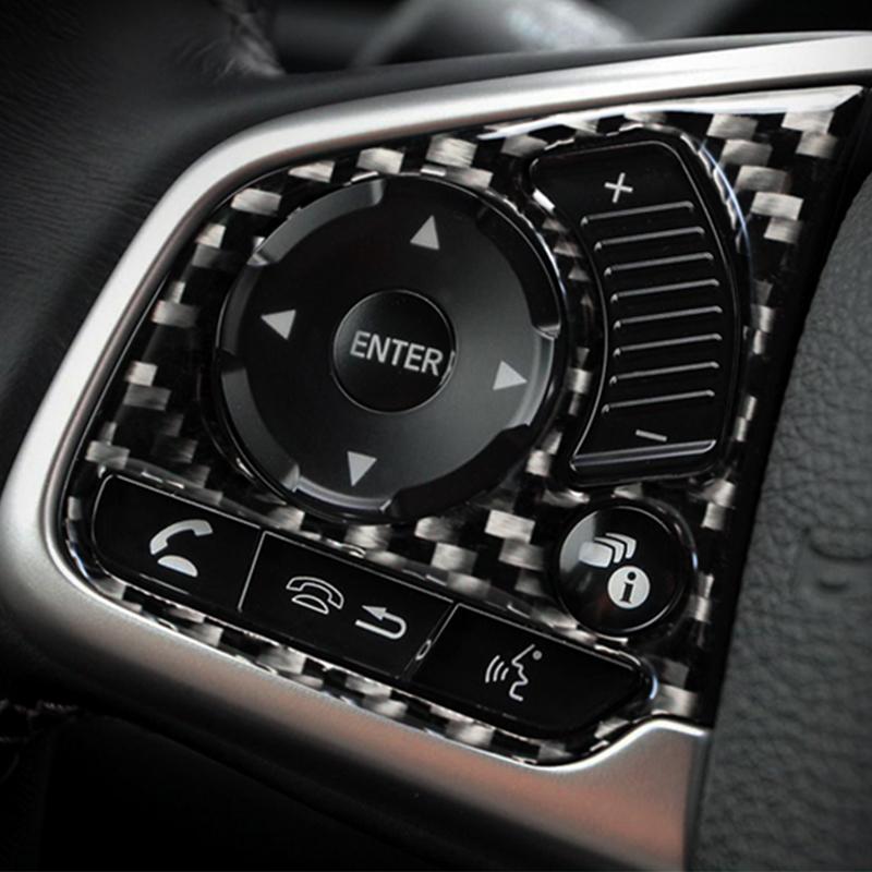 Carbon Fiber Car Steering Wheel Button Trim Cover Frame Stickers For Honda Civic 2016-2019 Car Styling Accessories