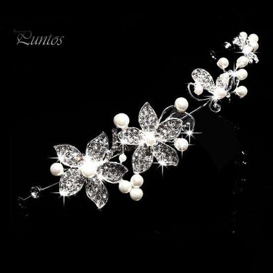 Bridal Accessories Fashion Women Rhinestone Flower Wedding Hair Decorations Party Headband Headdress Jewelry