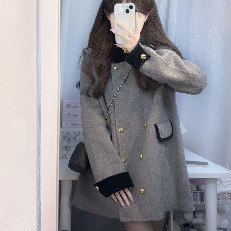 2025 Chic French Retro Woolen Coat: Elegant Autumn/Winter Socialite Style