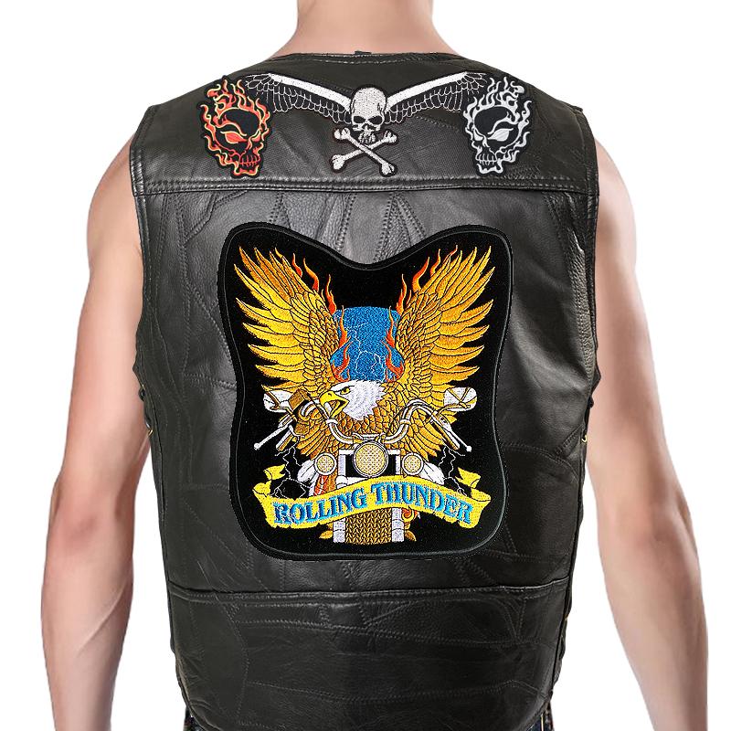 

Trendy Men s And Denim Horse Oversized Embroidered Vest With Sleeveless Personalized Casual Camisole Braiding the thread 01-1 S чёрный