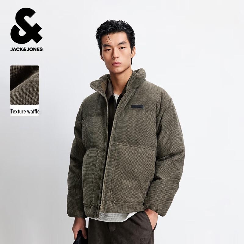 

JACK&JONES Men s Waffle Padded Stand Collar Jacket S