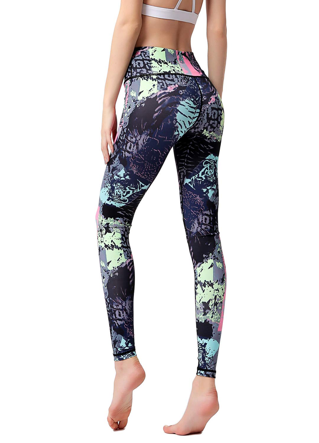 

Ashley Hot Yoga Спортивные женские леггинсы смешанных цветов и узоров, влагоотводящие, быстросохнущие, эластичные, тайтсы длиной 9, (04#) YG277,L