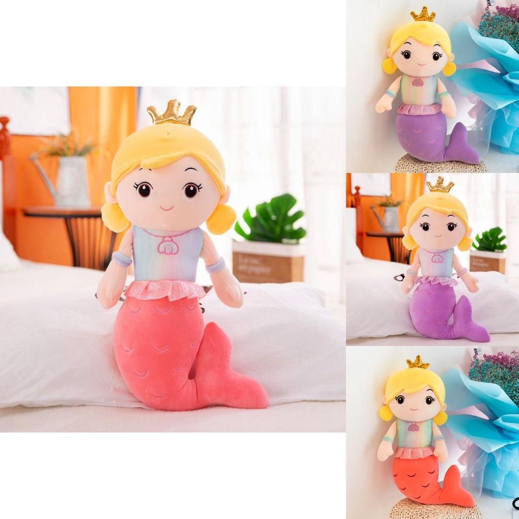 Boneca Sereia Adorável com Coroa Perfeita Para Presentes de Aniversário e Brincadeiras de Crianças