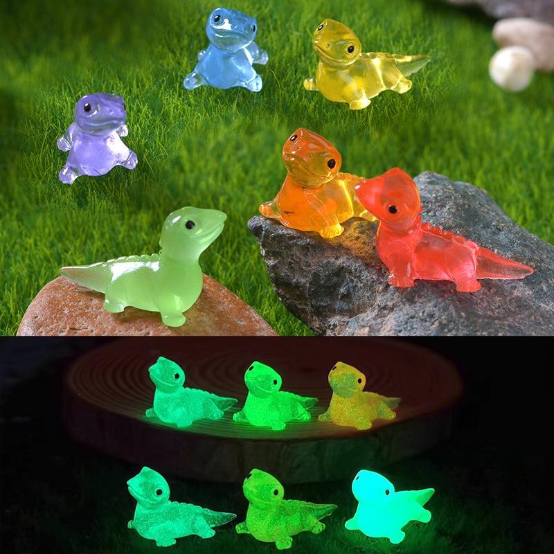 

6Pcs/Set Cute Night Light Cute Lizard Micro Landscape Gardening Small Ornaments Animation Diy Materials Resin Crafts